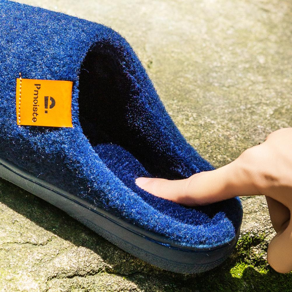 Мужские супермягкие фетровые тапочки с подушками из пены с эффектом памяти - Теплые зимние домашние туфли с нескользящей комфортной подошвой из ТПР