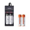 Double 14500 LiFePO4 3.2V AA Rechargeable Battery Set for Cameras