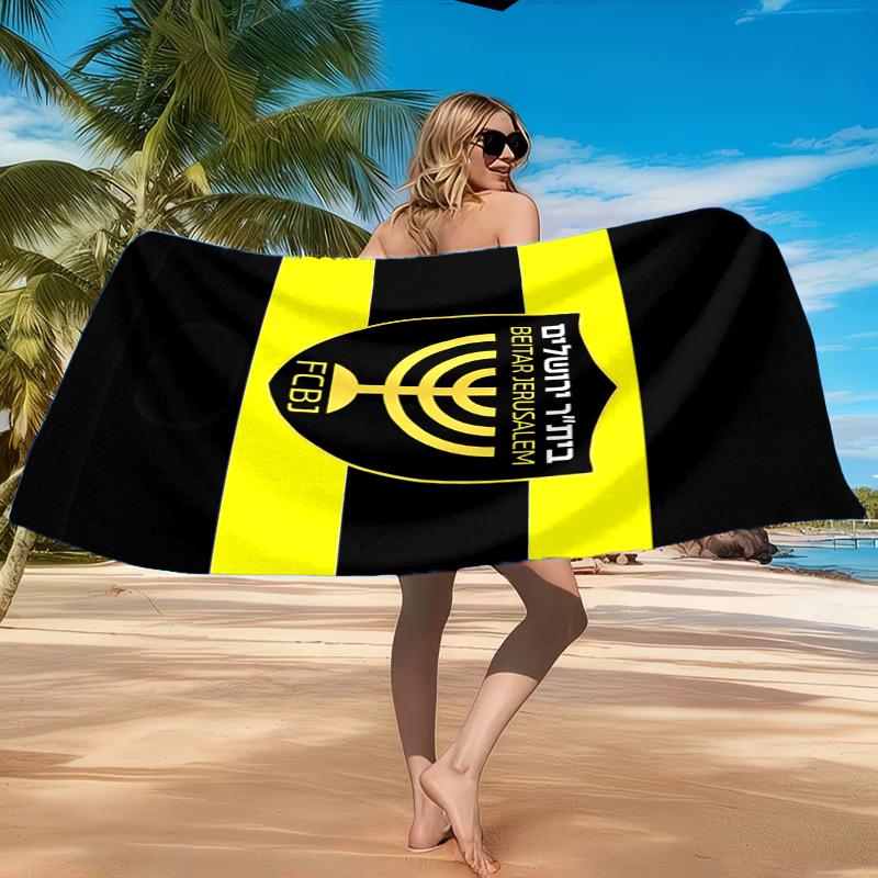 Beitar Football Club Printed Microfiber Beach Towel, Soft And Absorbent, Quick-Dry, Ideal for Summer Travel, Beach Essential, Swimming Pool