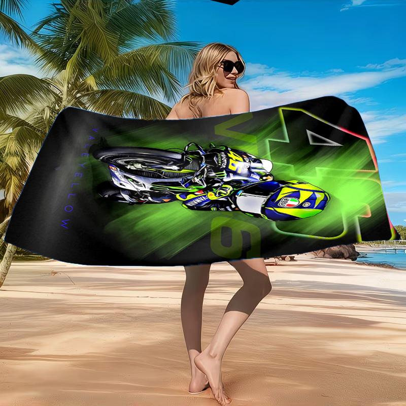 Rider Speeding Through Neon Light Beach Towel, Quick-drying, Easy to Care for, Suitable for Both Fitness and Beach Vacations,Sports Essential