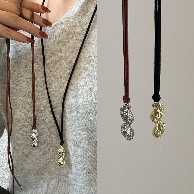 Guochao Древний Закон Хорошая Вещь Арахисовое Ожерелье Подвеска Женское Легкое Роскошное Нишевое Уникальное Личное Модное Универсальное Ожерелье Ожерелье Свитера