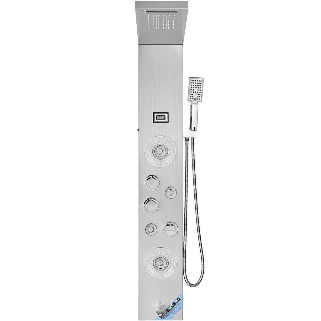 Shower Panel Tower System 6 Modes LED & Display Stainless Steel Rainfall