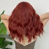 Средней длины красный, коричневый, блондин, оранжевый, волнистый парик с челкой, синтетические парики из натуральных волос для косплея для женщин, повседневный термостойкий парик