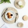 Тканый нагревательный коврик из кукурузных отрубей для обеденного стола, изоляционный держатель для горшка, подставки под столовые приборы