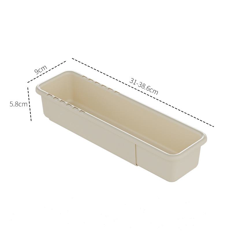 Регулируемый телескопический ящик для хранения с комбинированными отделениями — идеально подходит для кухонных столовых приборов, носков и многого другого