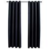 VidaXL Blackout Curtains with Metal Rings 2 Pcs Black 140x245 Cm