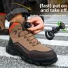Steel Toe Safety Boots Rotating Button Men Shoes Protection Waterproof Breathable Work Shoes for Men Anti Wear-resistant Static