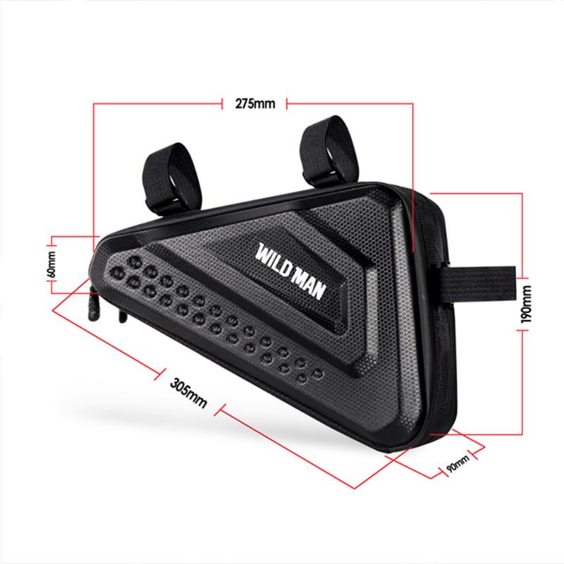 3л сумка для велосипеда Pu Eva Hard Shell Водонепроницаемая двойная молния для горного велосипеда Треугольная сумка с передней балкой