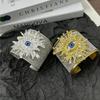 Винтажный Персонализированный Металлический Браслет-Манжета с Голубыми Глазами для Женщин Модная Бижутерия Преувеличенные Открытые Браслеты Аксессуары Подарки