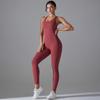 Nessaj One Piece Yoga Jumpsuits Women Solid Color Fitness Bodysuit Back Cross Playsuit Backless Yoga Rompers