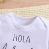 1-18 месяцев Детский хлопковый комбинезон с принтом «Hola Abuela&Abuelo» на испанском языке с короткими рукавами и принтом «Комбинезончик»
