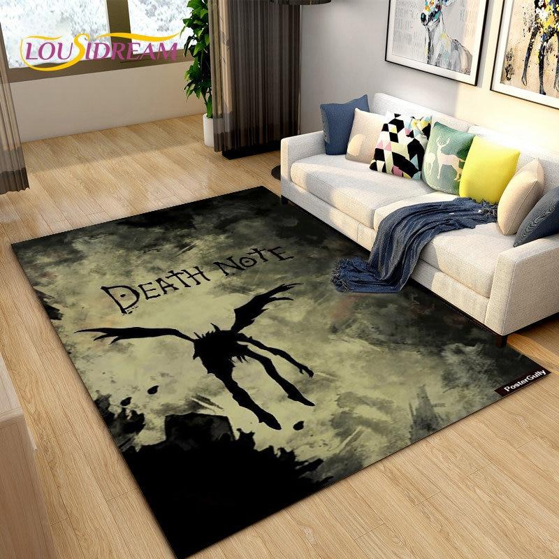 Большой ковер в стиле аниме Death Note, коврик для гостиной, дивана, детской комнаты, кухонный коврик для ванной комнаты, мягкий нескользящий напольный коврик