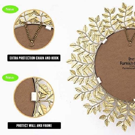 Зеркало настенное, не ржавеющее и устойчивое к погодным условиям - Идеальное зеркало для гостиной, ванной комнаты, спальни, фойе | прихожей, зоны умывальника - Золотое 1 шт.