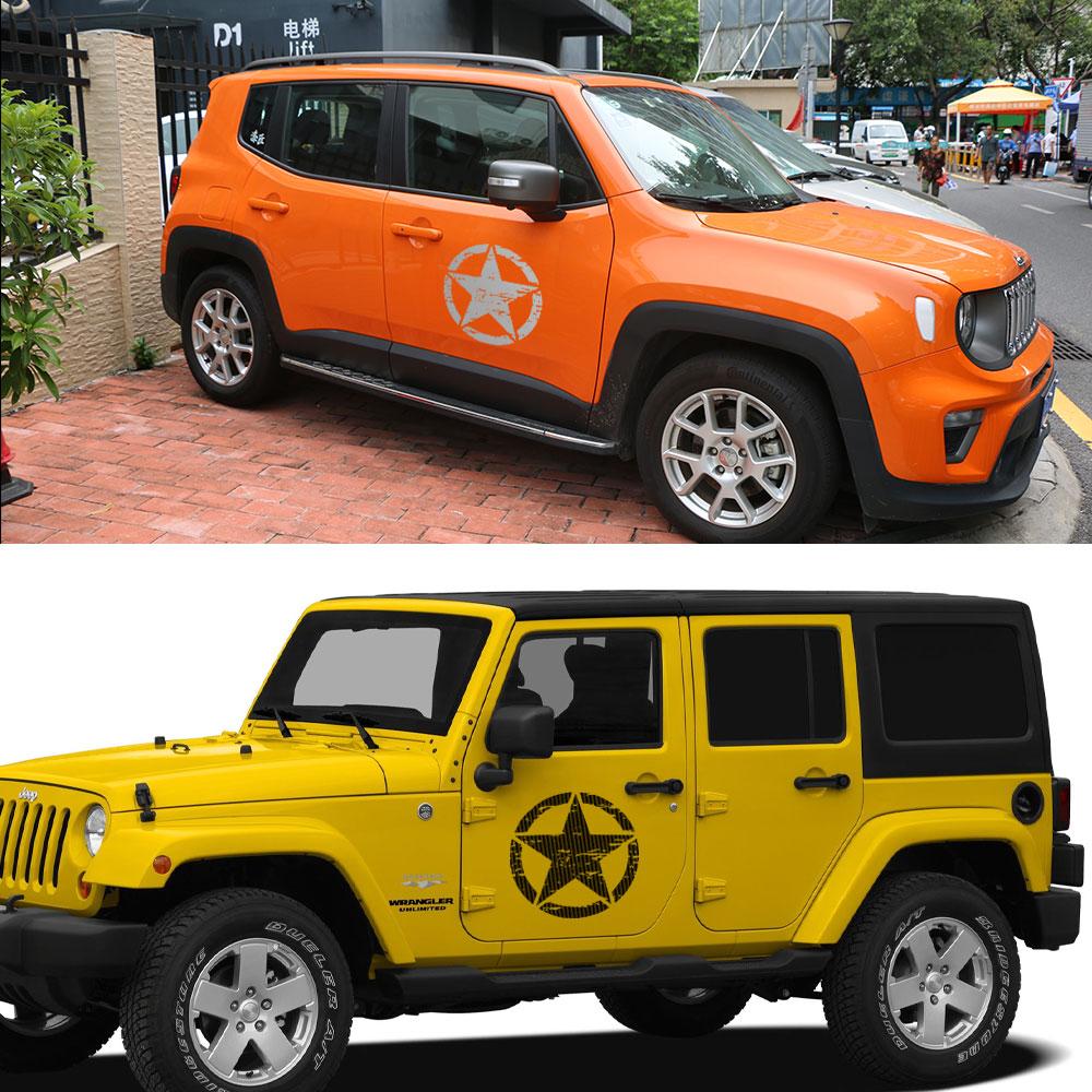 Car Hood Door Star Vinvl Stickers For Jeep Cherokee Patriot Compass Wrangler JK JL TJ YJ Renegade Trail Tuning Accessories QW1