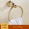 Stainless Steel Crystal Gold Towel Ring Bathroom Bathroom Hardware Pendant Towel Rack Bath Towel Ring European Shelf