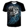 Летний топ с круглым вырезом и 3D-принтом головы животного, модная повседневная мужская футболка с коротким рукавом