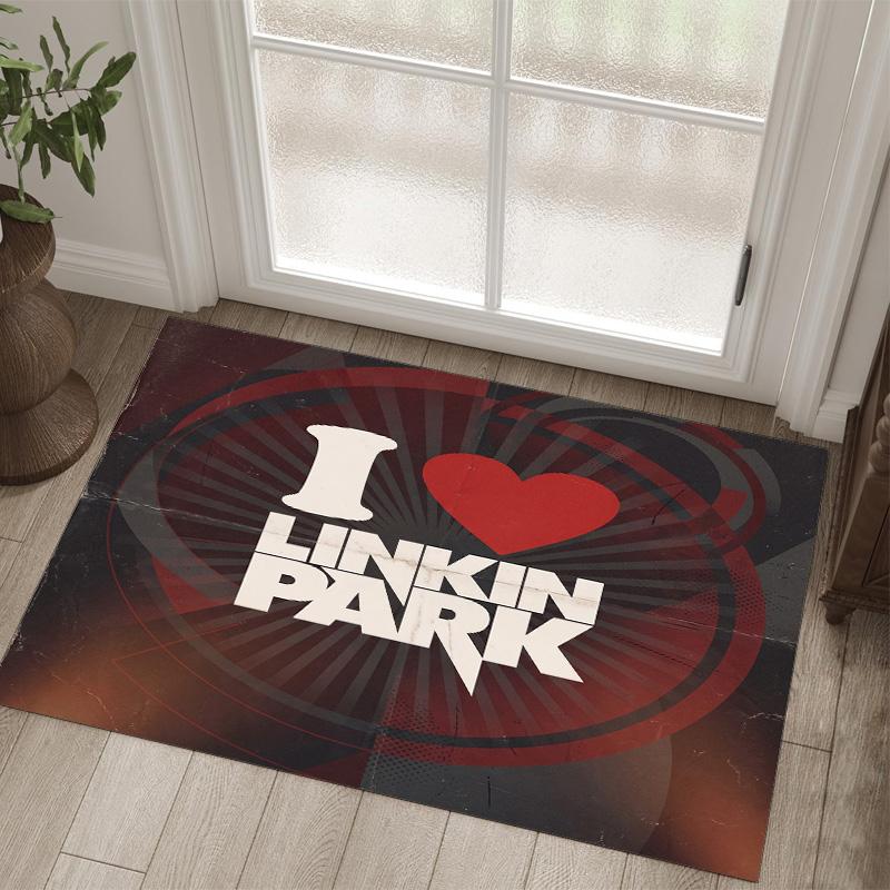 Linkin Park Design Crystal Velvet Carpet Cozy Non?Slip Printed Rug For Bedroom Living Room Entrance