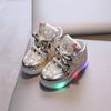 2022 Spring/Autumn Kids' LED Light-Up Bowknot Leather Boots Diamond Sports Shoes