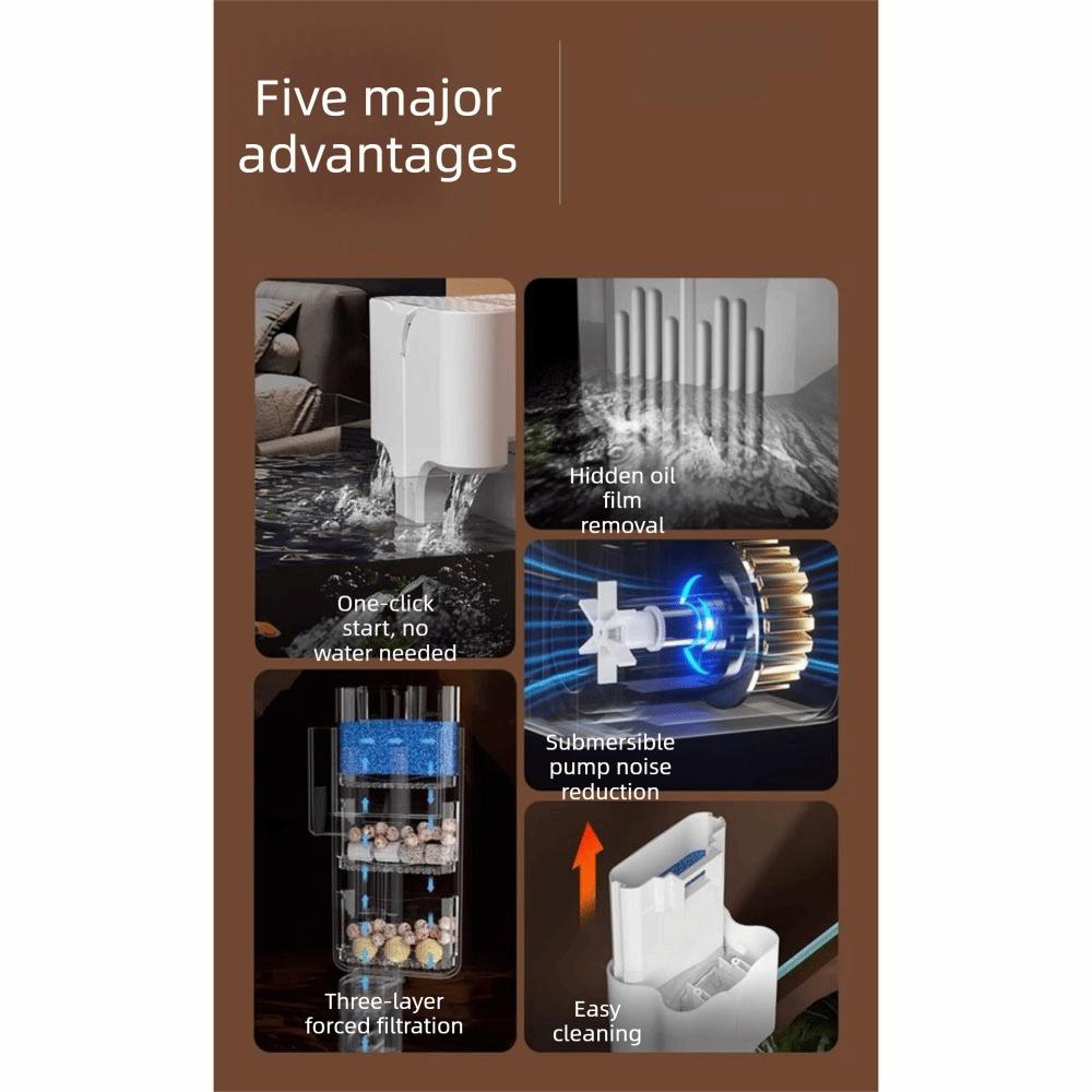 Oxygenation Fish Tank Filter Waterfall Aquarium Filter Silent Wall-Mounted Filter Pet Supplies