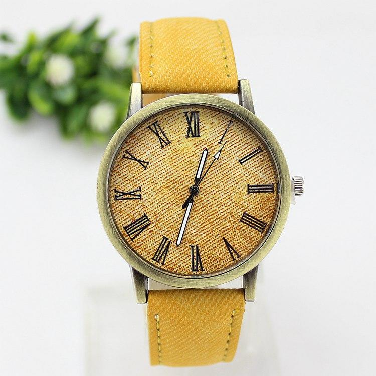 Good Denim Fashion Roman Watch Watches Quartz Canvas Dial Men and Women Belt Watch