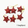 6pcs Trumpet Glitter Five-pointed Star Pendant Christmas Five Pointed Star Pendant