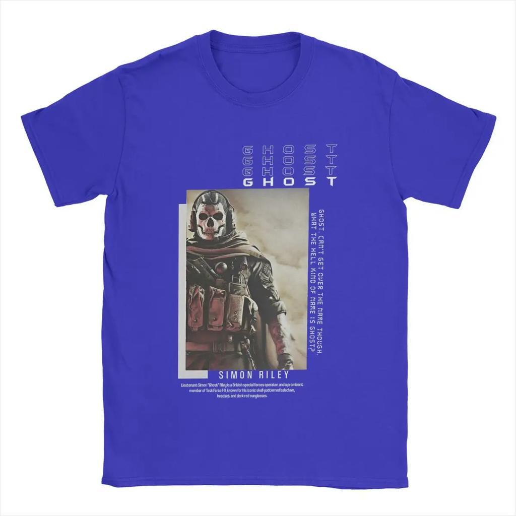 Leisure Call Game Duty Simon Ghost Riley T-Shirts Men Round Collar 100% Cotton T Shirts MW2 Short Sleeve Tees Summer Clothing