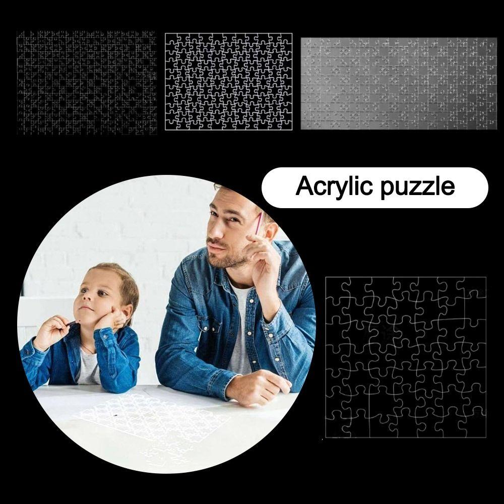 49/121/200/300Pcs Impossible Challenge Clear Blank Puzzle Relieve Stress Decompression Game