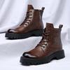 Модные новые мужские кожаные рабочие ботинки, хит продаж, зимние мужские походные ботинки на открытом воздухе, износостойкие подошвы, повседневные ботинки