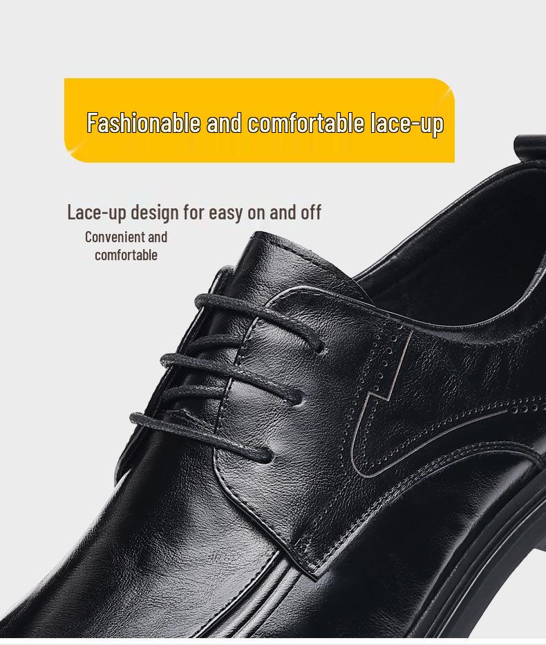 Мужские туфли из натуральной кожи на шнуровке в деловом повседневном стиле - Дышащая мягкая подошва
