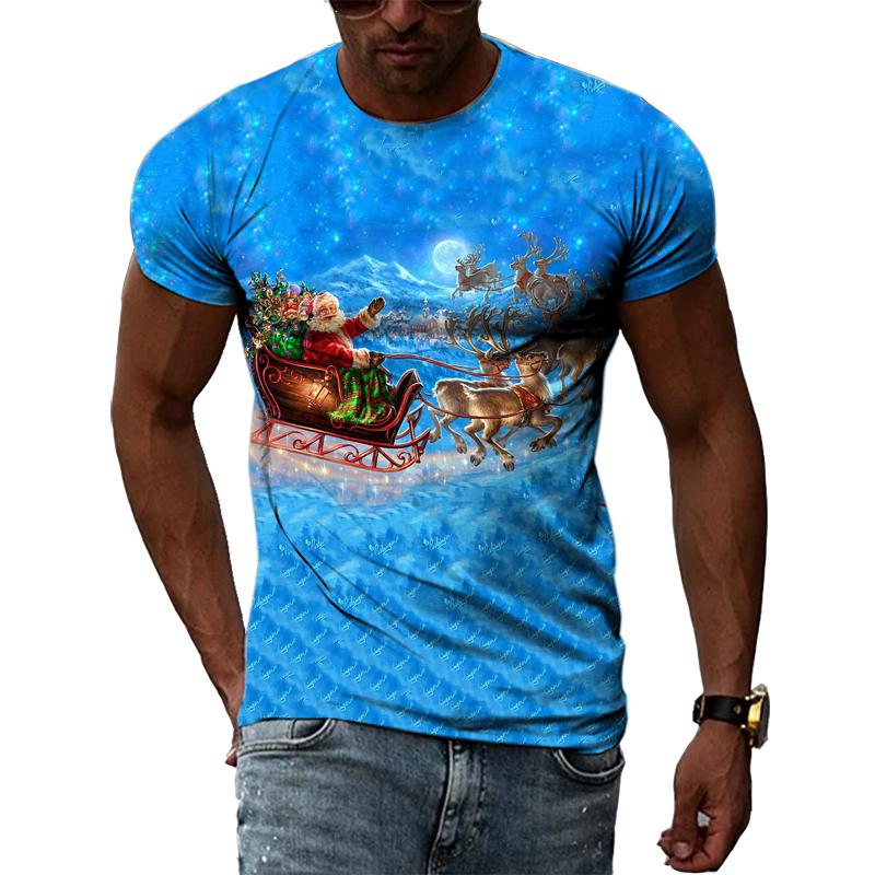 Christmas Atmosphere Original Pattern 3D Printed T-Shirt Christmas Eve New Year Clothing Comfortable Versatile High Quality Top