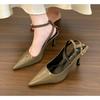 Fashion Designer Summer New Band Women Pumps Shoes Fashion Shallow Slip On Slingback Sandals Thin High Heel Dress Sexy Pumps Shoes