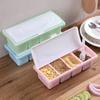 4 Compartment Spice Box Multifunctional Plastic Spice Box Kitchen Separator with Spoon with Lid Spice Jar