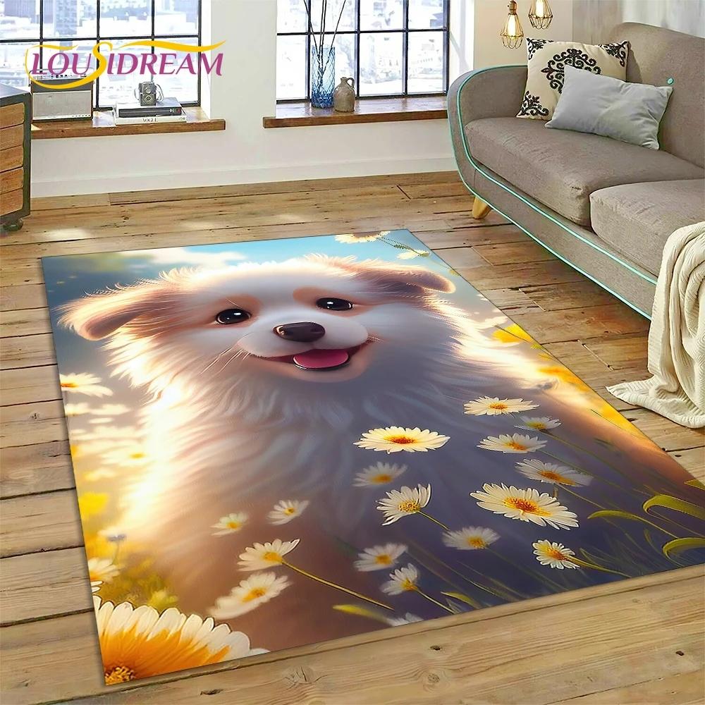 Милая собака Самоед, Чихуахуа, Хаски, Коки Мультяшный Ковер Коврик для Спальни Гостиной Дома Украшение Дивана, Детский Большой Декор Напольный Коврик