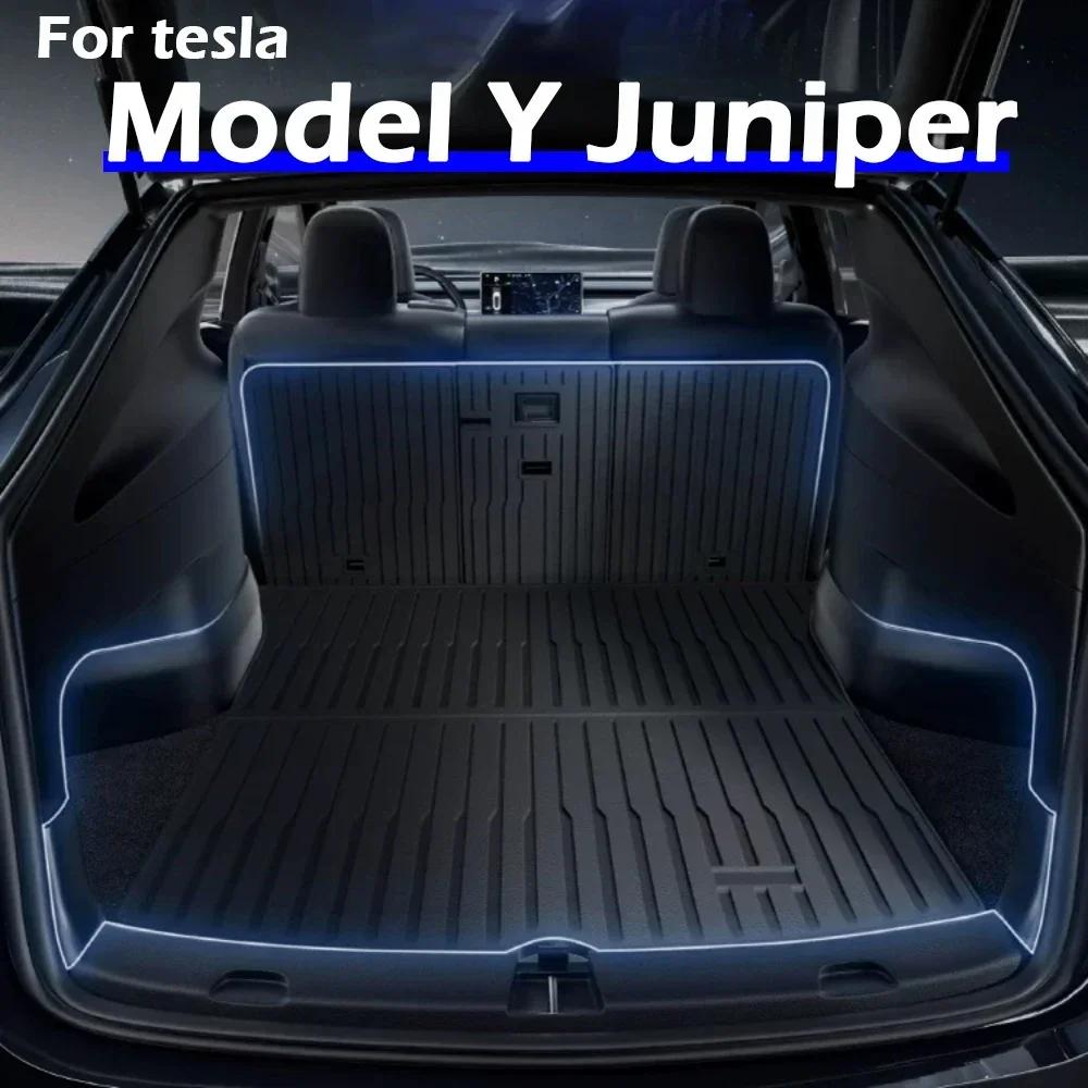 Для Нового Tesla Model Y Запуск 2025+ Juniper 2025+ ТПЭ Коврики в Салон и Багажник, Всепогодные Коврики в Багажник, Коврик в Салон, Коврики на Спинки Сидений