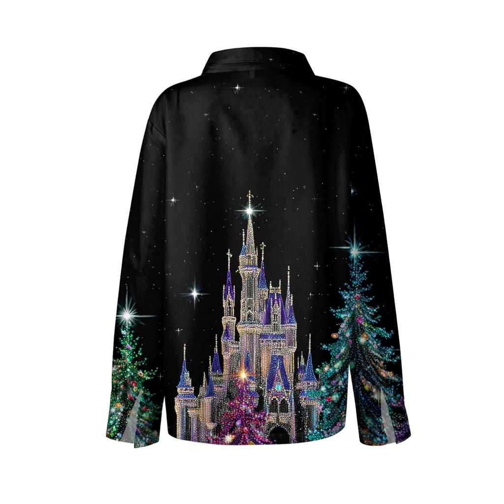 Женская рубашка с пуговицами с цветочным принтом, повседневная рубашка с длинными рукавами, блузки, повседневные базовые топы больших размеров