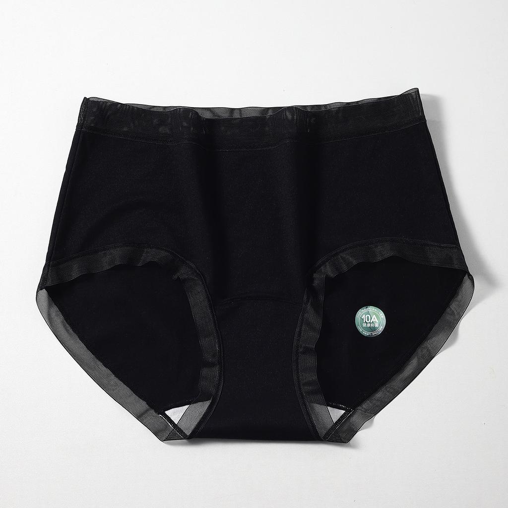 Women's Spring and Summer Lace Side Skin Friendly Breathable Antibacterial Middle Waist Triangle Briefs