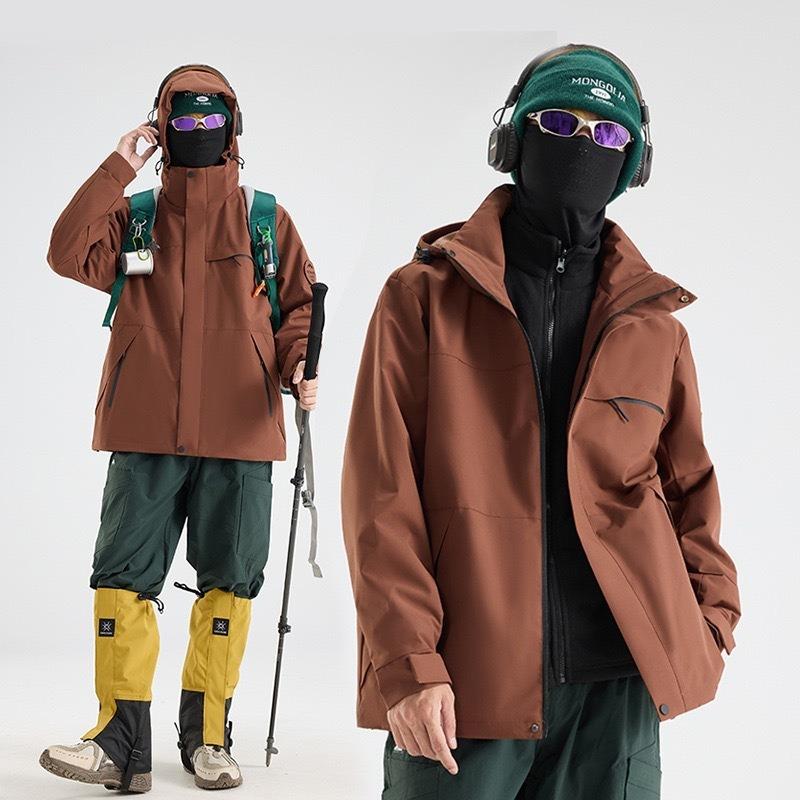 Женская куртка для активного отдыха, костюм для хайкинга, флисовая подкладка, ветрозащитная и водонепроницаемая куртка три-в-одном, мужская, на заказ