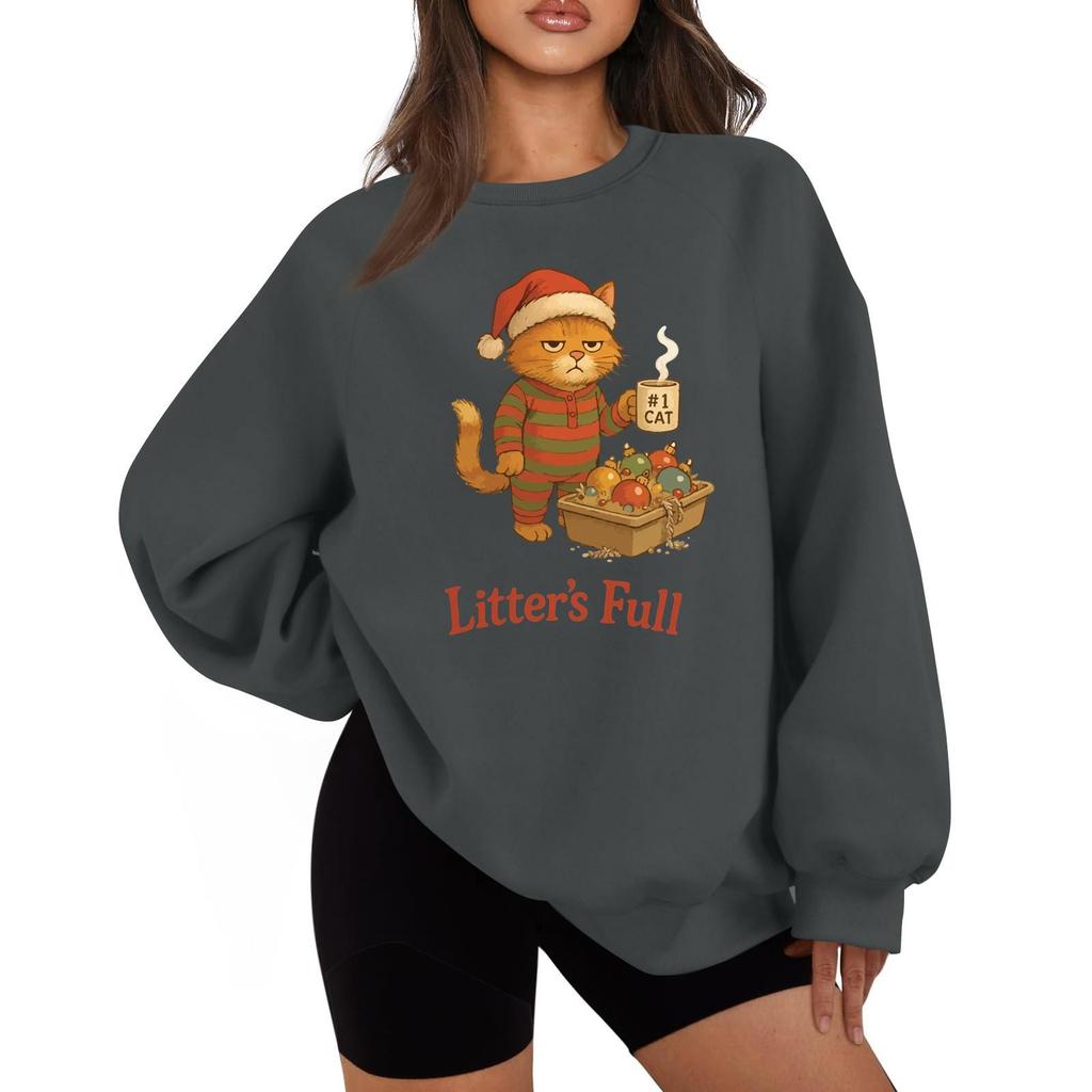 Women's Casual Fashion Solid Color Round Neck Raglan Long Sleeve Sweatshirt Top