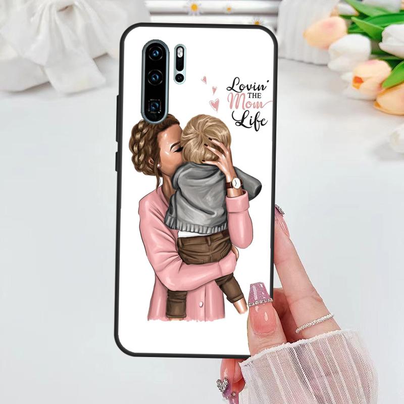 СУПЕР МАМА МАМА МАМА МИЛЫЙ РЕБЕНОК Для Huawei Nova 12i 11i 8i 12s Y73 Y72 Y61 Y91 Y90 Y70 Y60 9 10 SE P30 P40 Lite P60 Pro Чехол