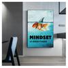 Home Decor Mindset Is Everything Shark Fish Pictures Motivational Nordic Poster For Living Room Wall Art Canvas Painting Printed