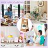 32Pcs Paper Flower Packing Baskets Flower Boxes with Handles Rectangle with 32Pcs Paper Thank You Hanging Gift Tags and 32Pcs Jute Cords