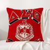 DDelta SSigma Theta Cushion Cover Natural Linen Organic Fabric DoubleSided Printing Sofa Home Decor Breathable Bed Pillow