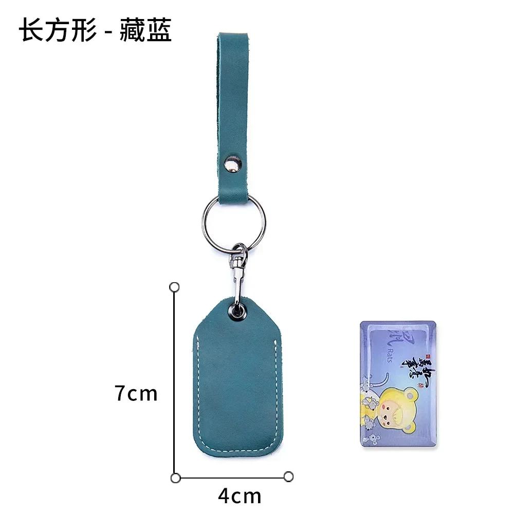 Genuine Leather Key Holder Bank Card Pocket Mini Bus Card Key Pouch Slim Housekeeper Key Access Card Protecter Cover
