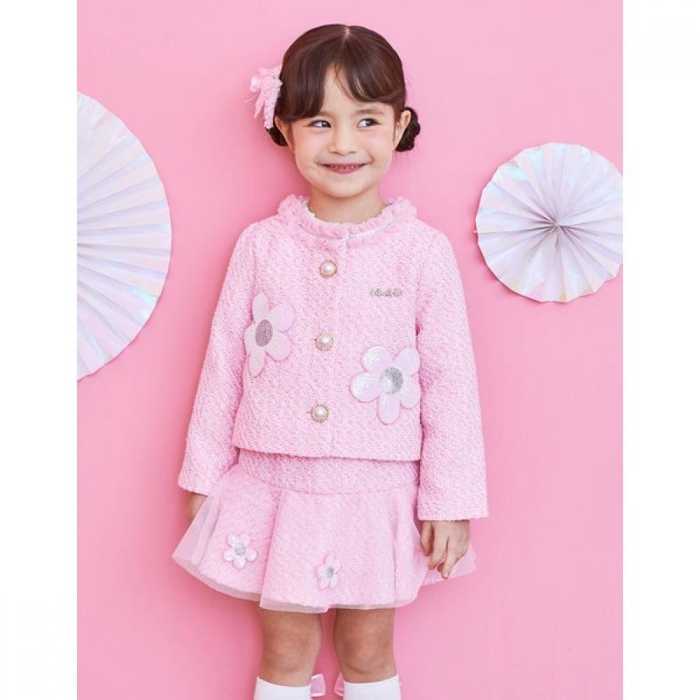 French Cat Розовый твидовый костюм (жакет и юбка) Q41dck020