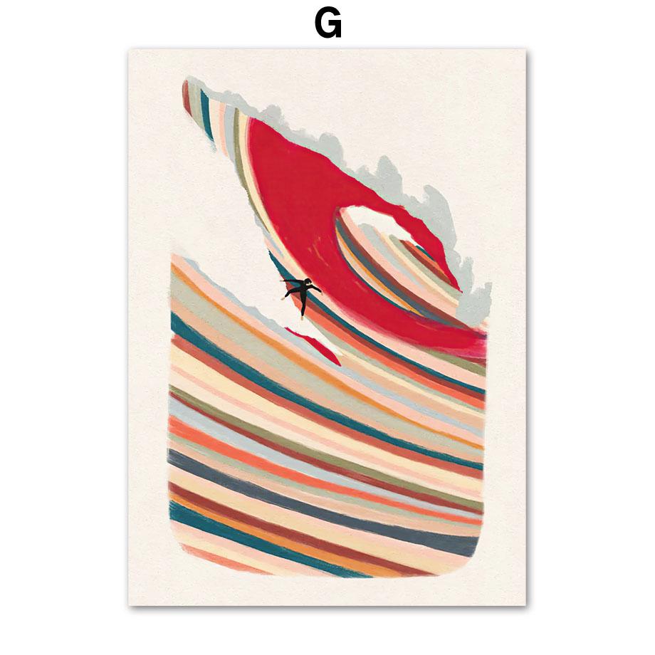 Винтажные постеры для серфинга, пляжа, океана, печать на холсте, настенная картина, искусство, современная мода, ретро, ​​абстрактный декор интерьера гостиной