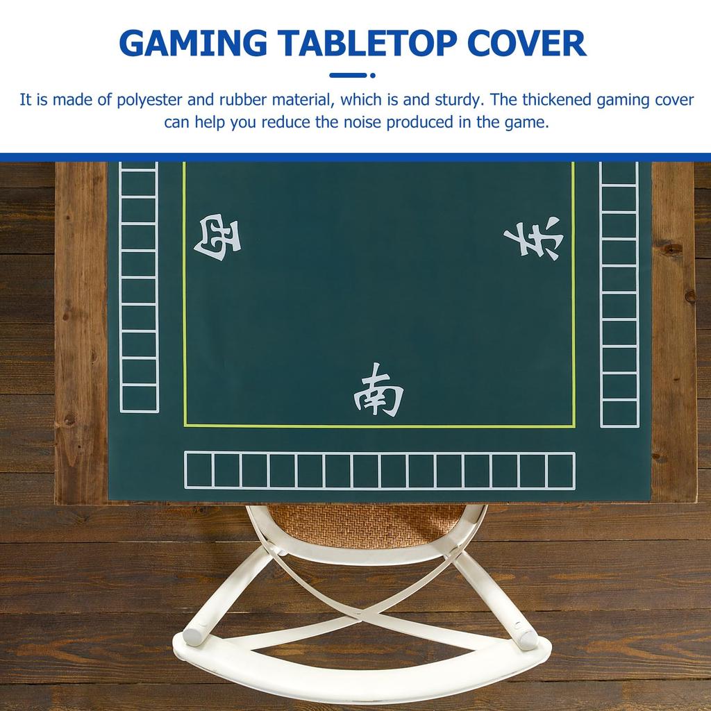 ERINGOGO Mahjong Mat, 30.7 x 30.7 Inch, Thick Polyester with Non-Slip Game Table Cover, Compatible with Dominoes and Pai Gow, Home Play Mat