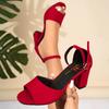 Summer Women Sandals Ankle Strap Heels Women Open Toe Chunky High Heels Shoes for Women 2025 New Party Dress Big Size Sandals