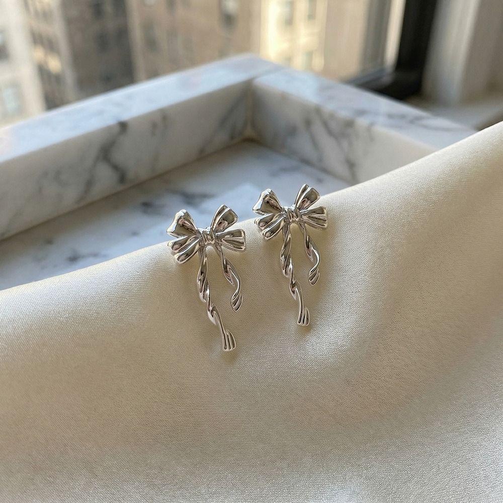 Elegant Design Bowknot Stud Earrings Chic Design Statement Earrings  Versatile Use