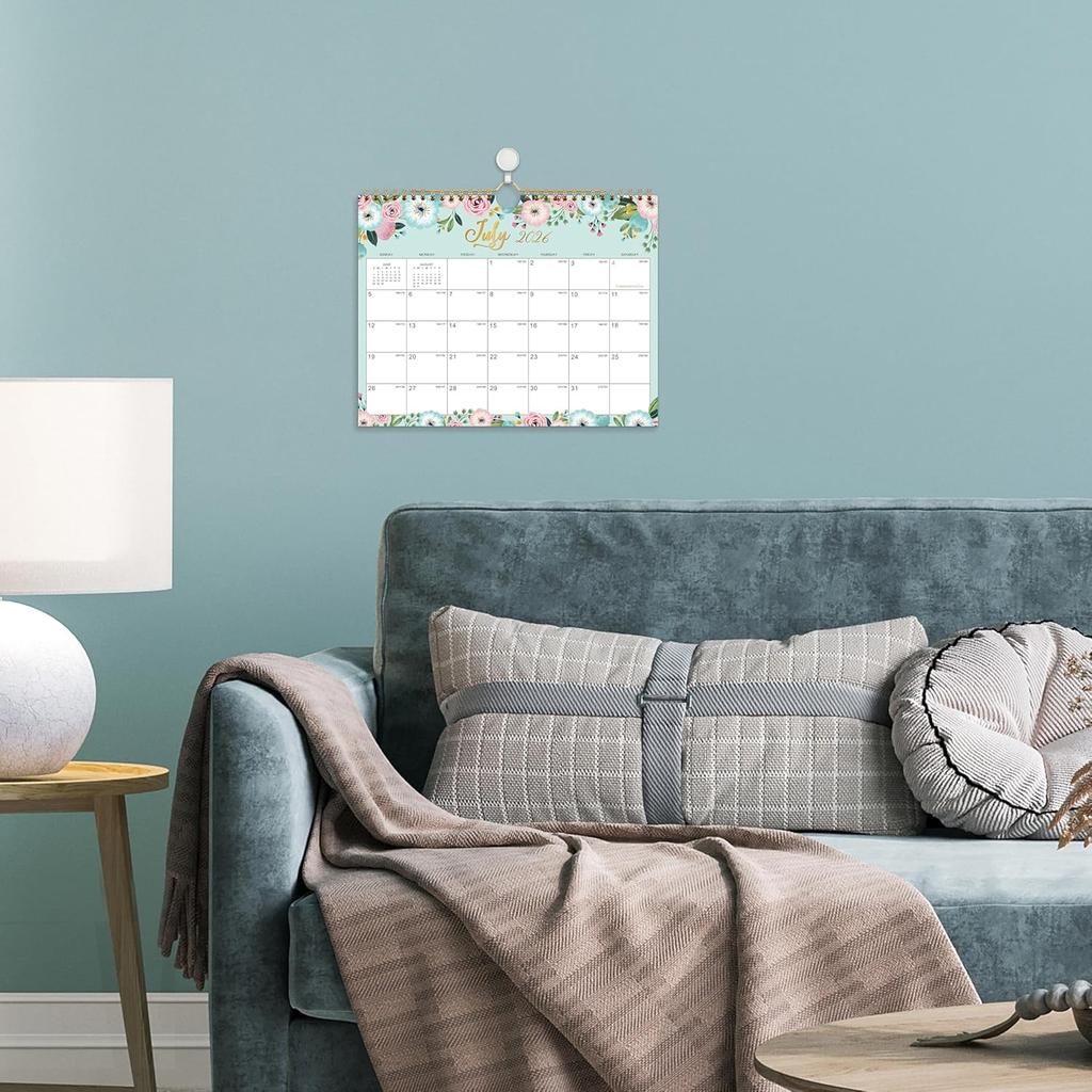 2026 Calendar - 2026 Wall Calendar, 11" x 8.5", JAN.2026 -DEC.2026, 12 Monthly Wall Planner Large, Hanging Hook, Wall Calendar With Twin-Wire Binding