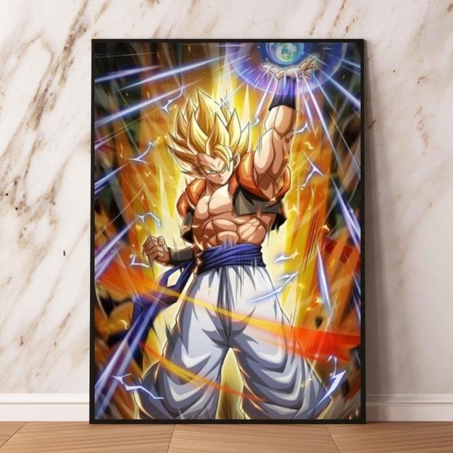 Popular Anime Poster with Seven Dragon Ball Characters, Wall Decoration for Children